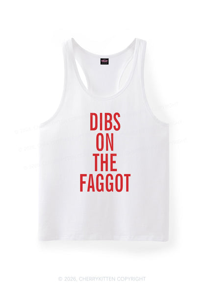 Dibs On The Faggot Pride Y2K Men Racerback Tank Top Cherrykitten