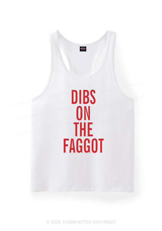 Dibs On The Faggot Pride Y2K Men Racerback Tank Top Cherrykitten