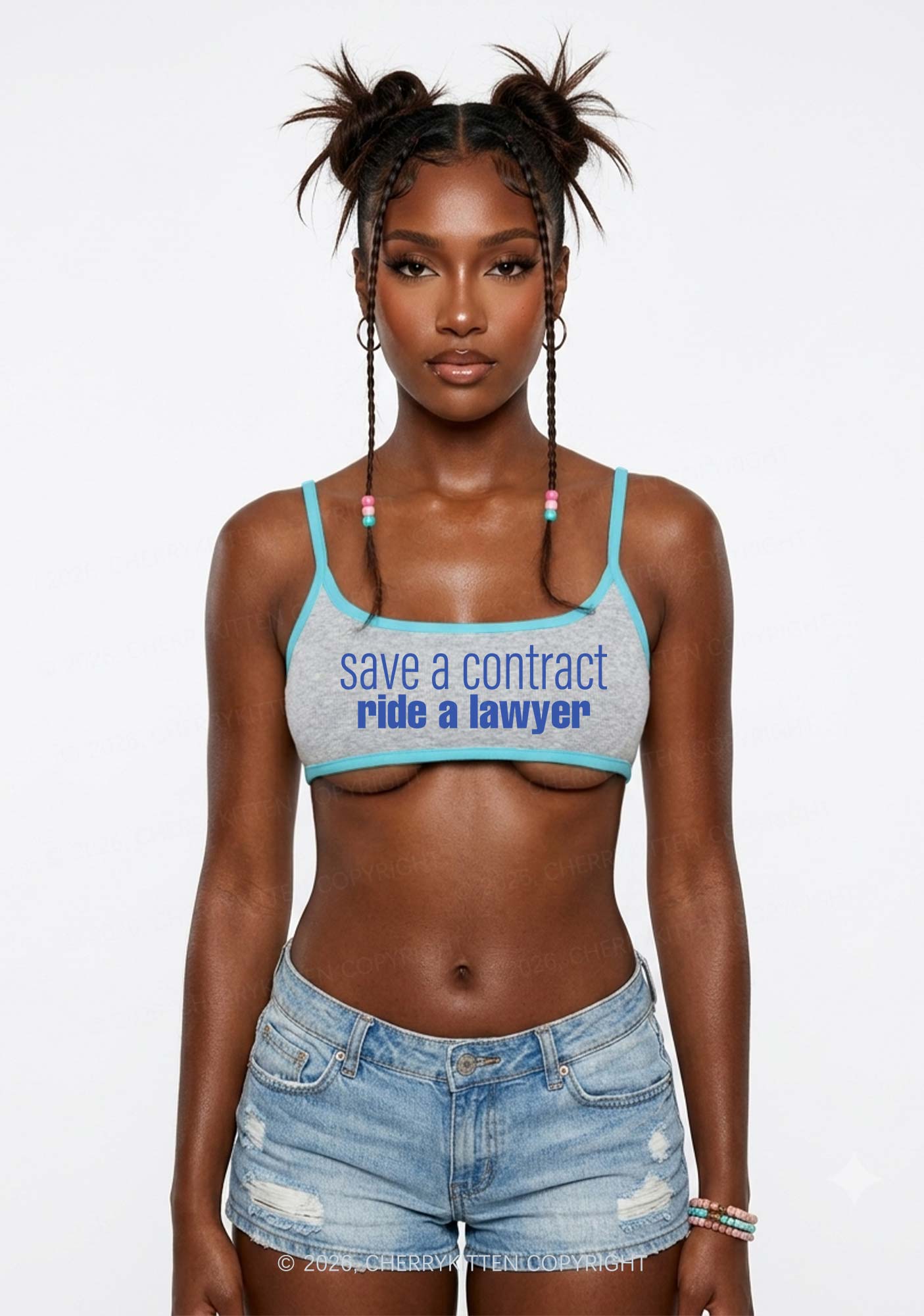 Save Contract Ride Lawyer Y2K Super Crop Cami Cherrykitten