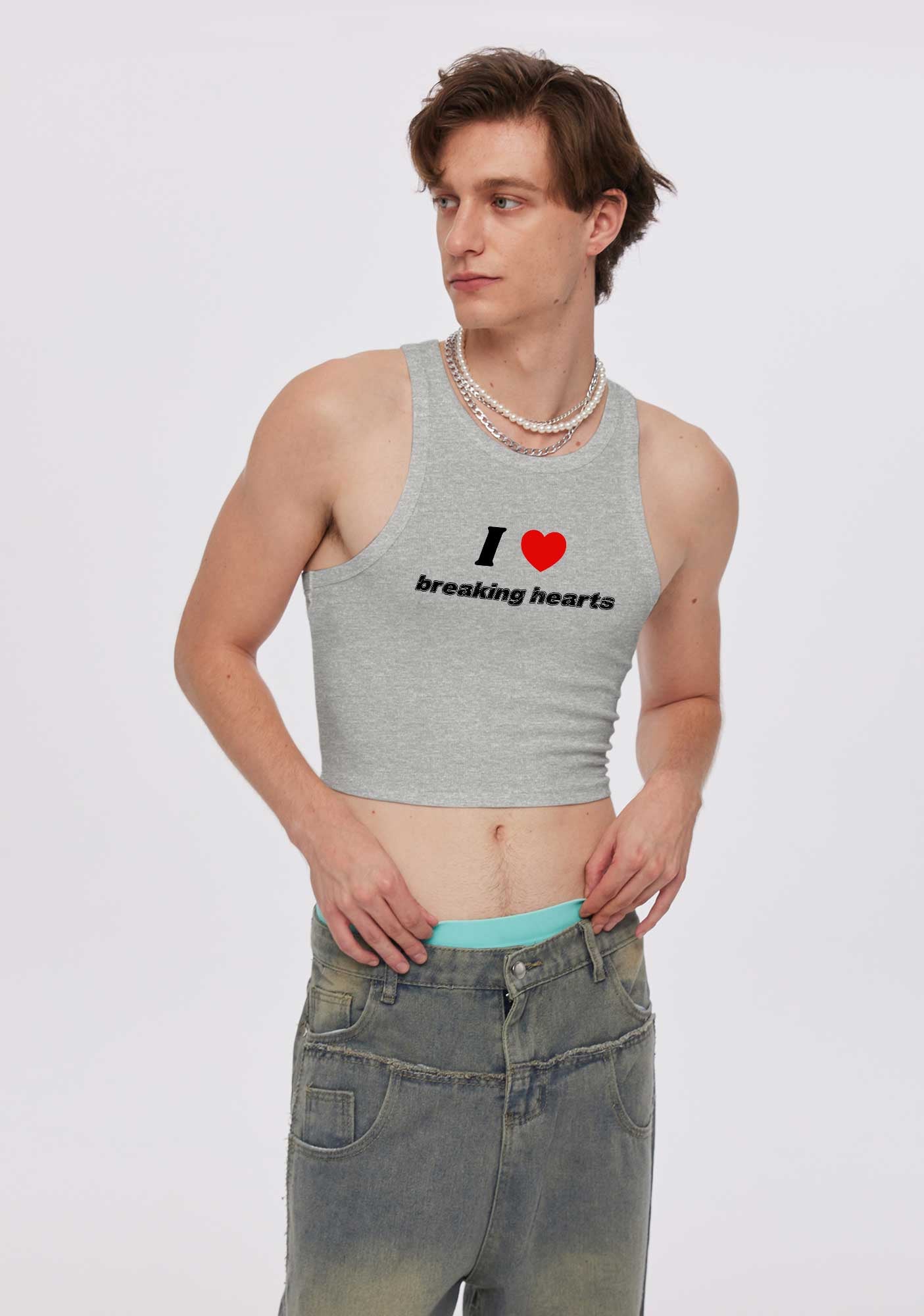 I Love Breaking Hearts Y2K Crop Tank Top Cherrykitten