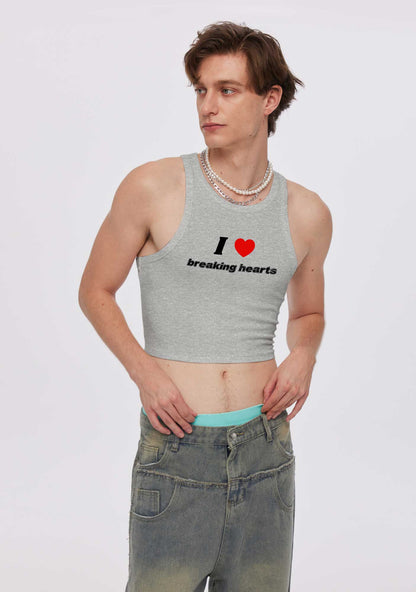I Love Breaking Hearts Y2K Crop Tank Top Cherrykitten