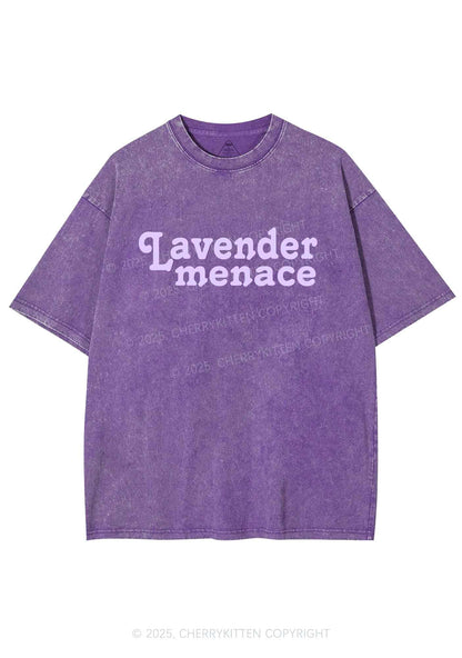 Lavender Menace Y2K Shirts Washed Tee Cherrykitten