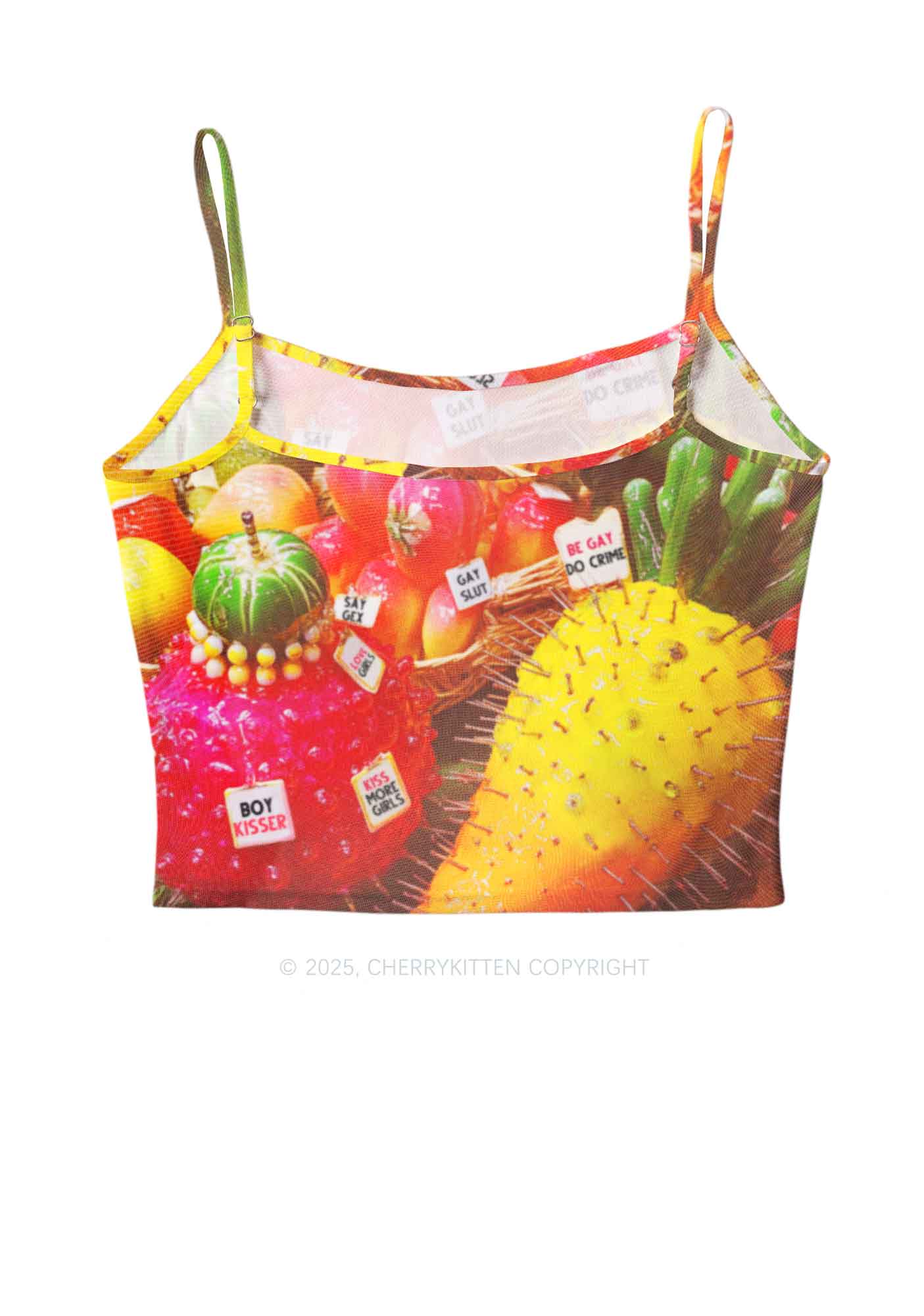 Various Fruits Pride Y2K Mesh Cami Tank Cherrykitten