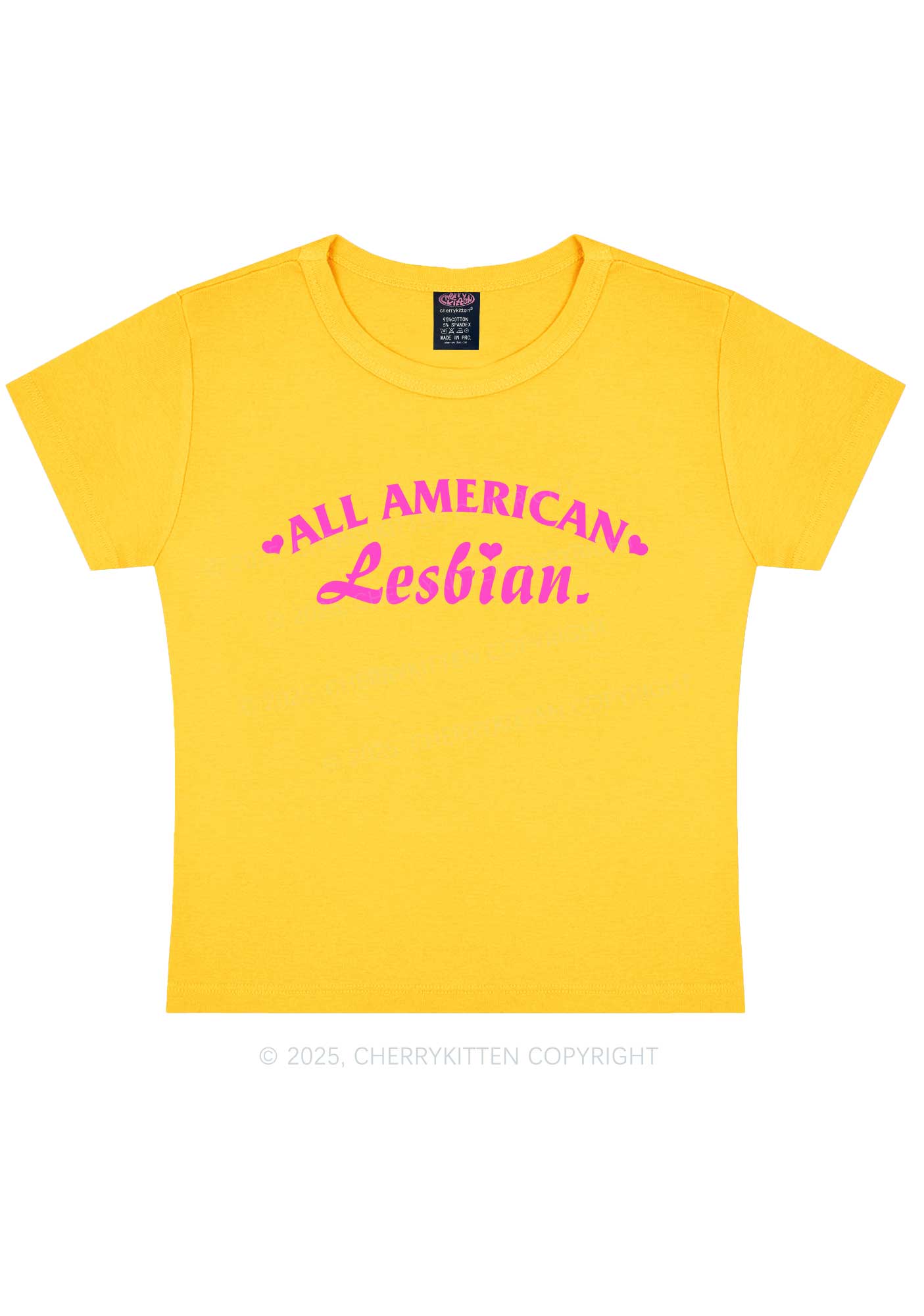 All American Lesbian Y2K Baby Tee Cherrykitten