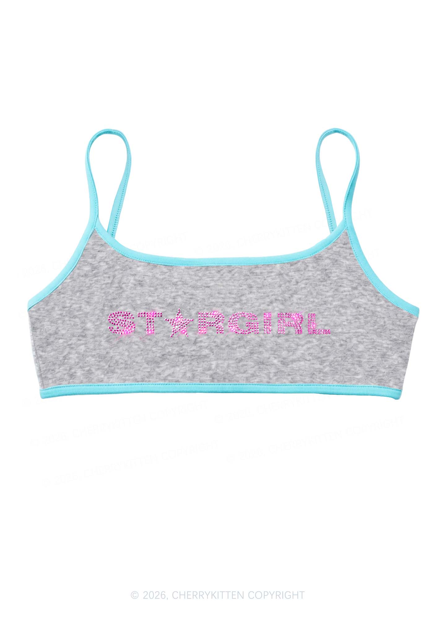 Rhinestone Stargirl Y2K Super Crop Cami Cherrykitten