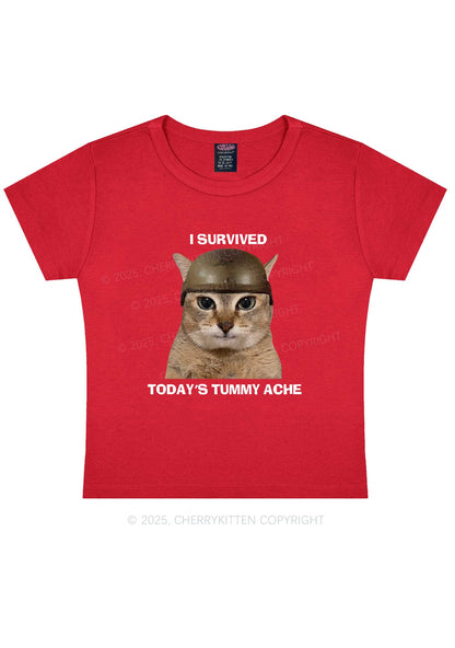 Surived Todays Tummy Ache Y2K Baby Tee Cherrykitten