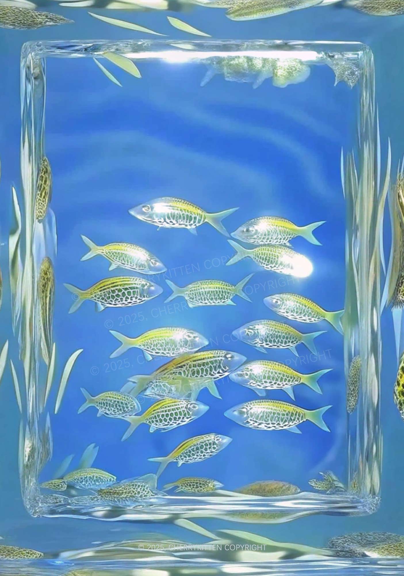 Undersea Fish Y2K Print Mini Skirt Cherrykitten