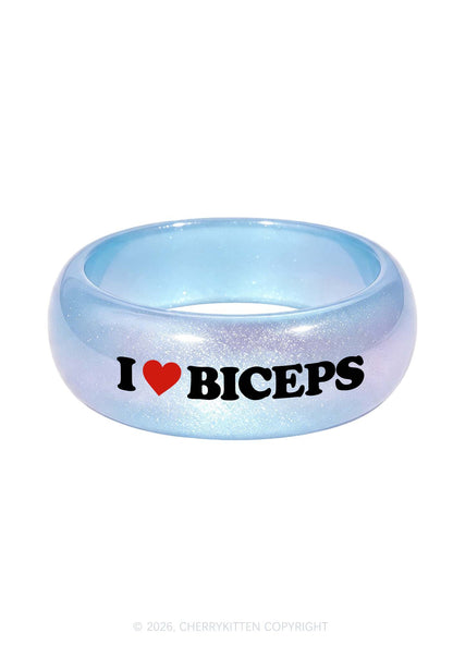 I Love Biceps Y2K Cuff Bangle Cherrykitten