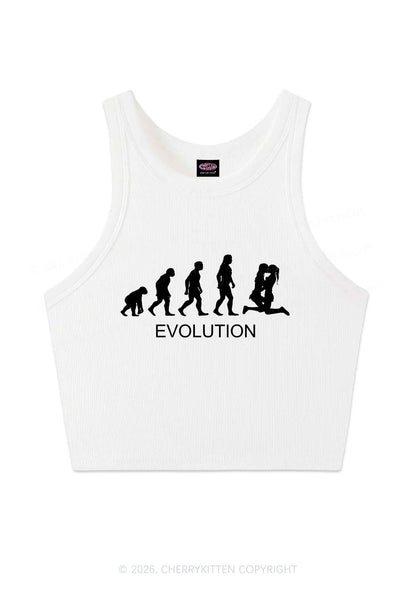 Lesbian Evolution Pride Y2K Crop Tank Top Cherrykitten