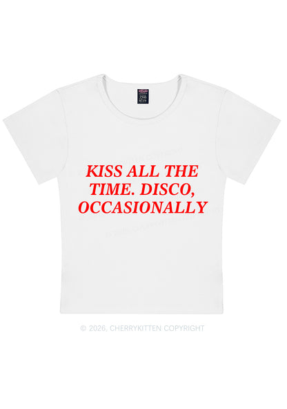 Kiss All The Time Y2K Baby Tee Cherrykitten