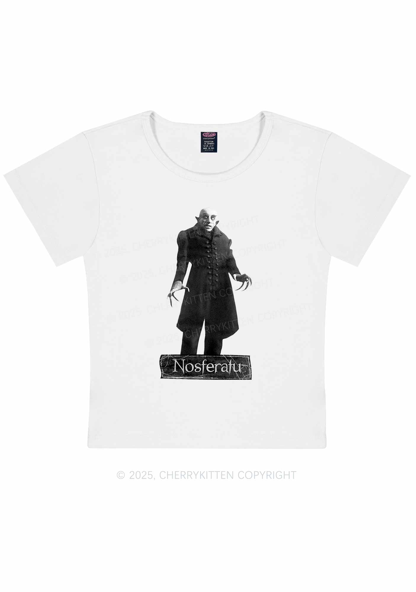 Halloween Male Vampire Y2K Baby Tee Cherrykitten