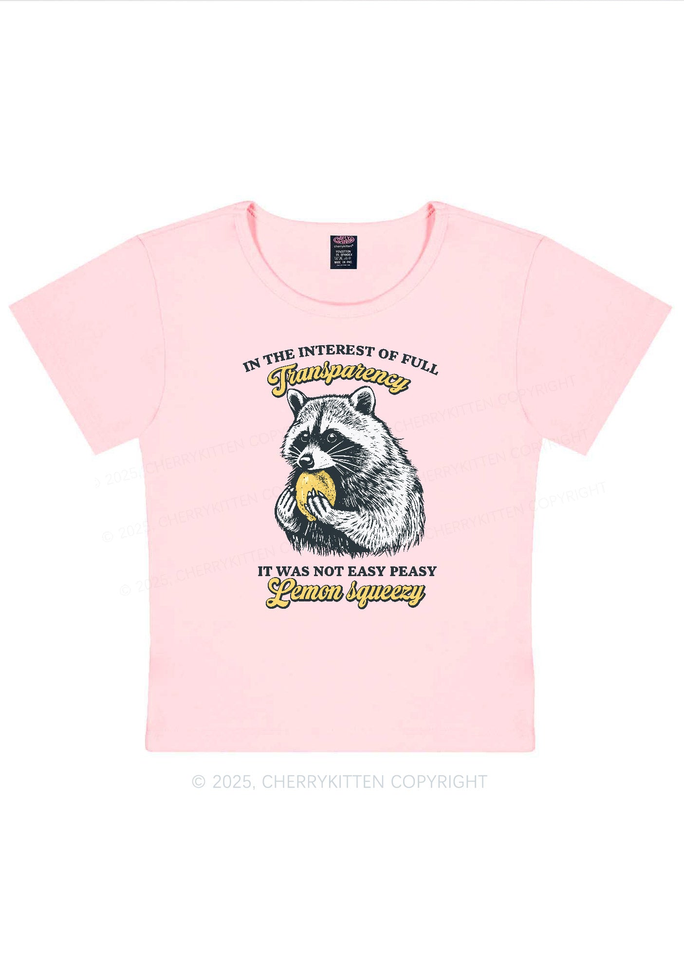 Transparency Lemon Squeezy Y2K Baby Tee Cherrykitten