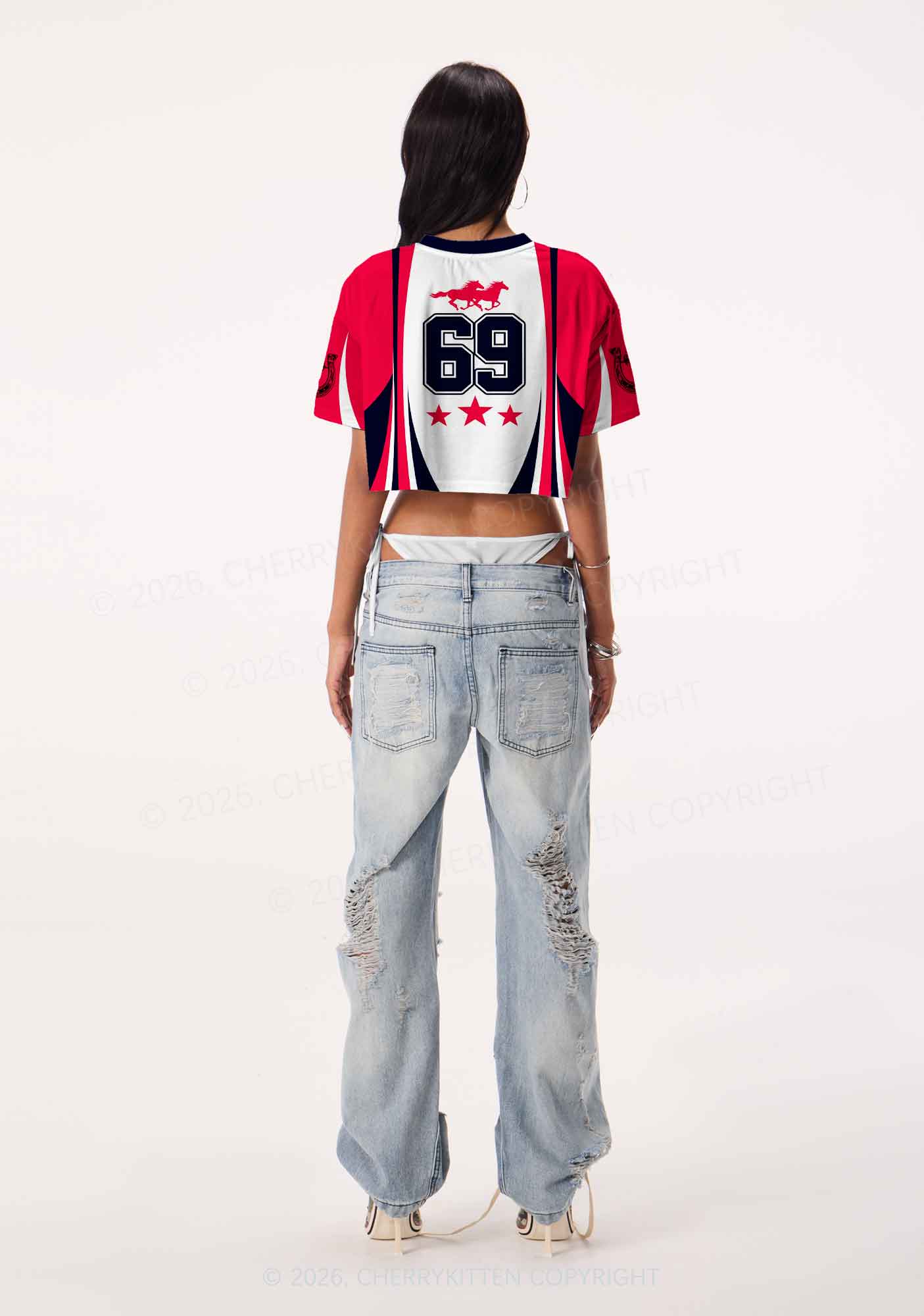 Gay Cowboy Pride Y2K Crop Sport Jersey Shirts Cherrykitten