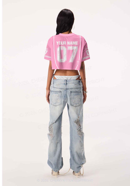 Custom Pink Korean Boys Y2K Crop Sport Jersey Shirts Cherrykitten