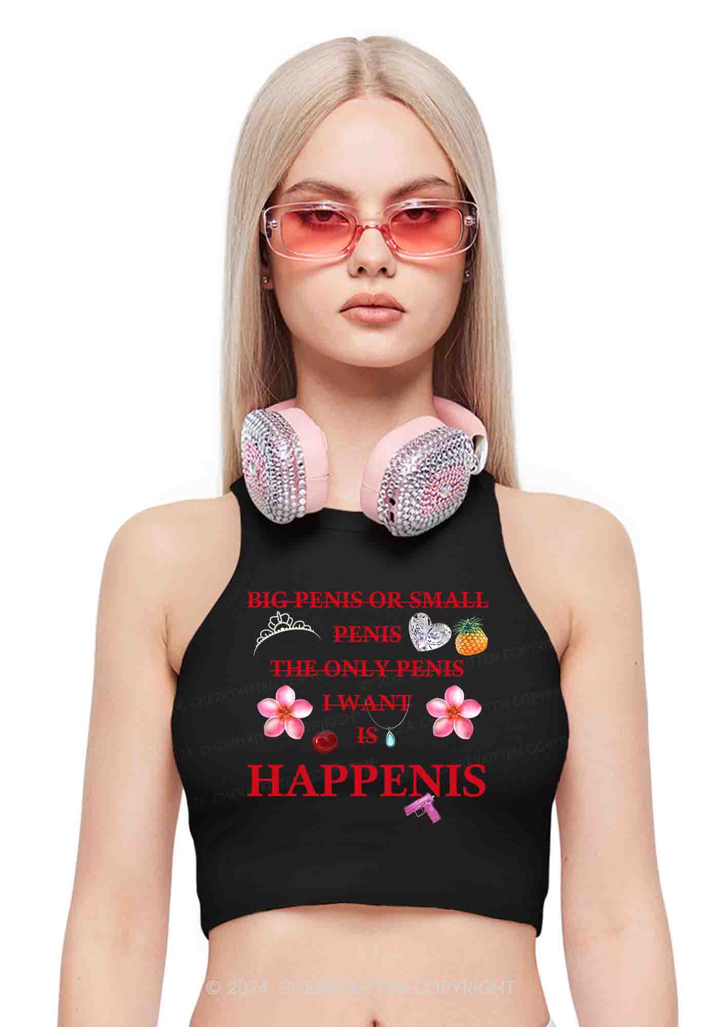 I Want Happenis Y2K Crop Tank Top Cherrykitten