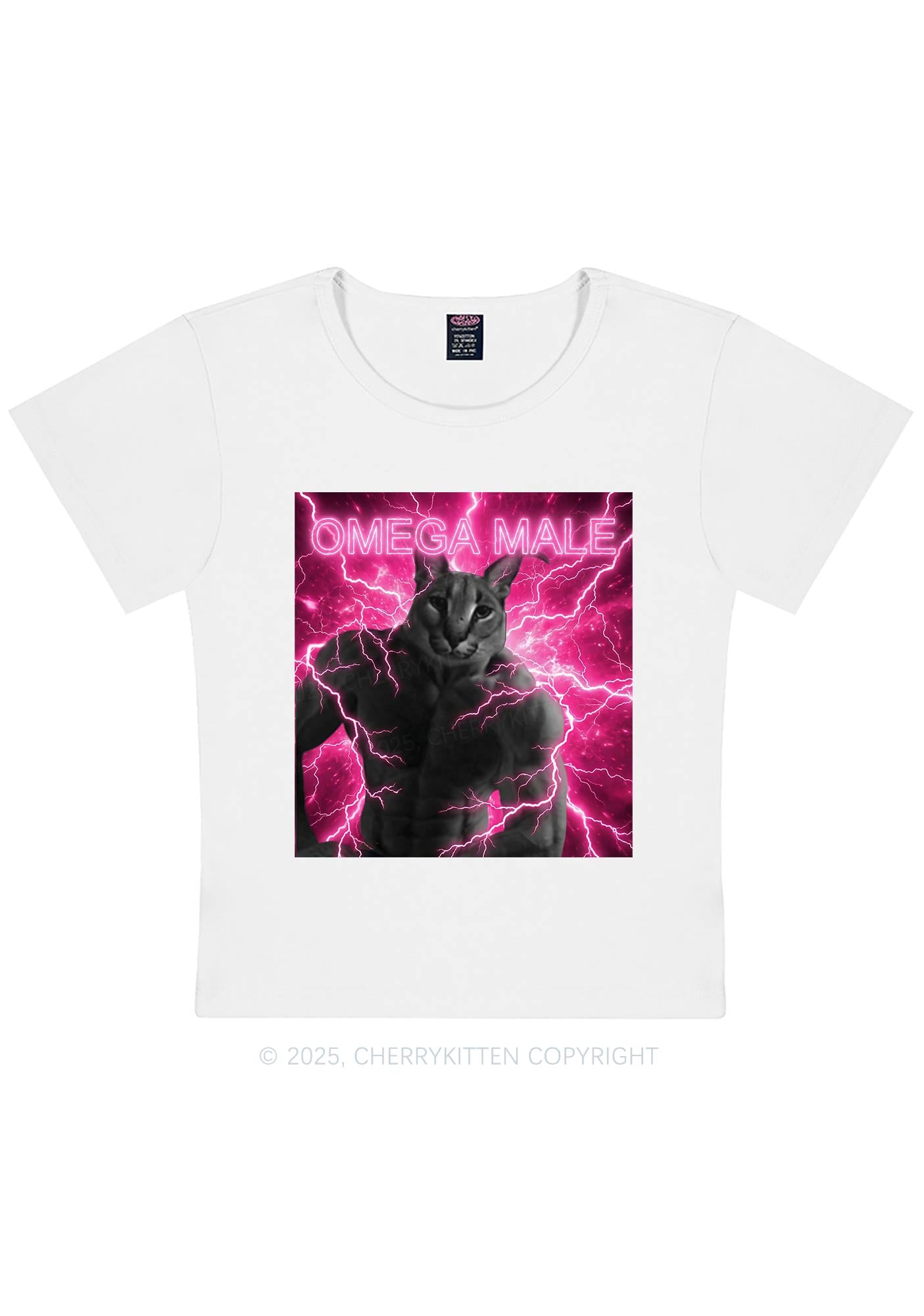 Omega Male Y2K Baby Tee Cherrykitten