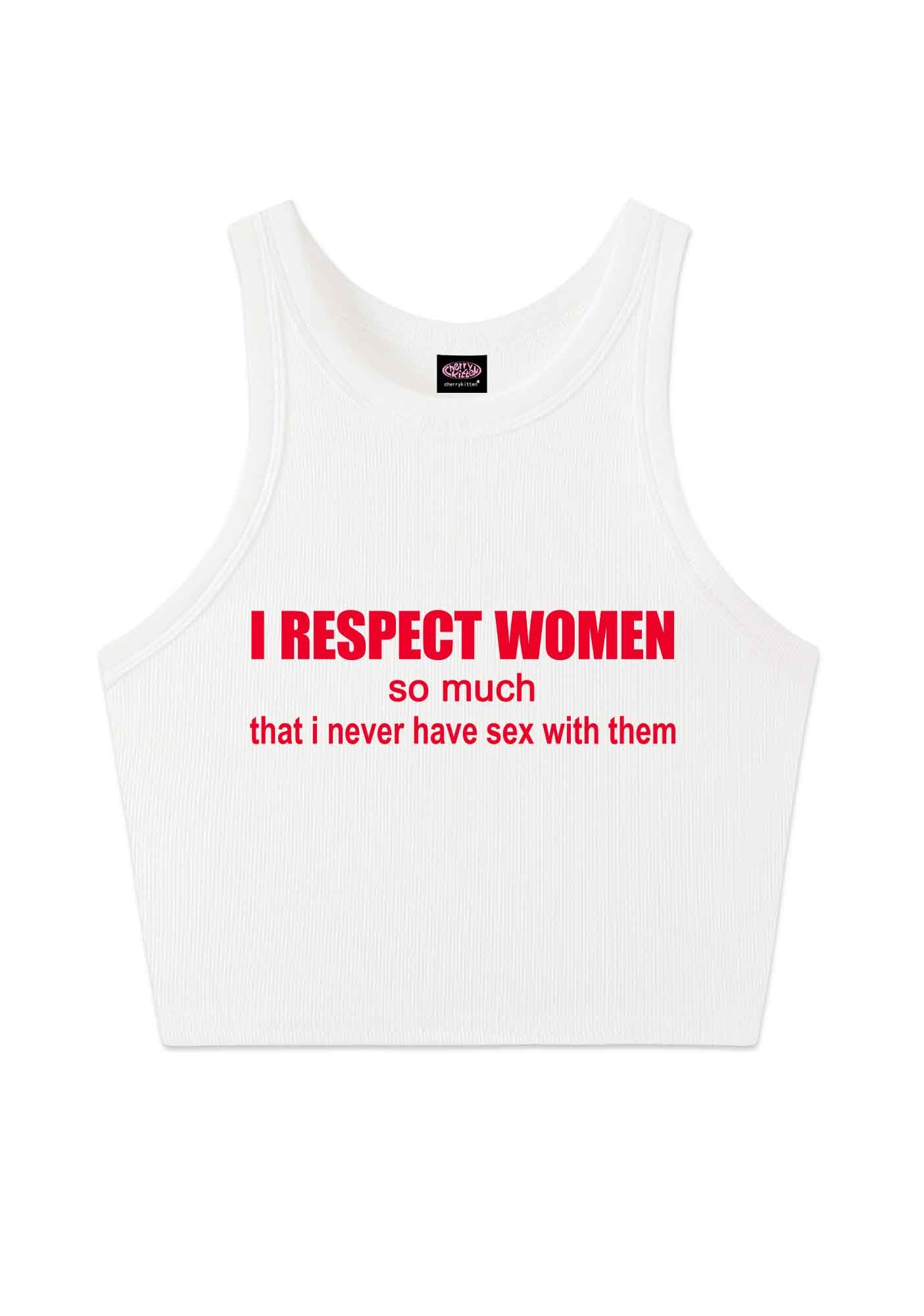 I Respect Women Pride Y2K Crop Tank Top Cherrykitten