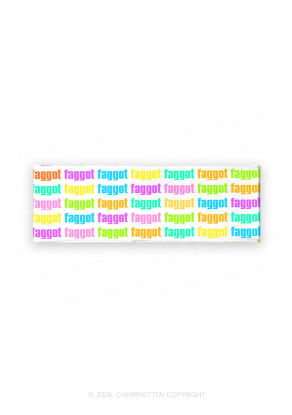 Rainbow Faggot Slogan Pride Y2K Print Headband Cherrykitten