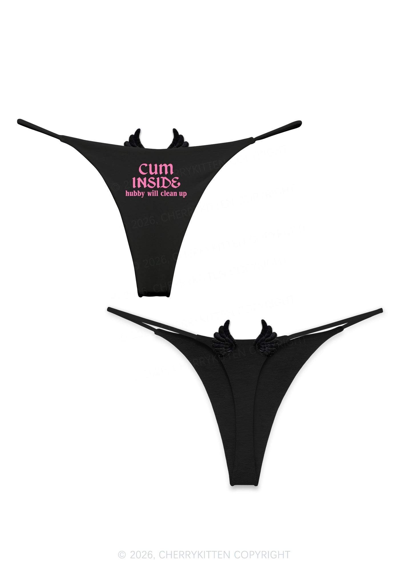 Cxm Inside Y2K Goth Angel Wings Bikini String Thong Cherrykitten