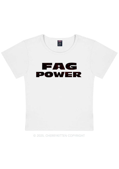 Fag Power Pride Y2K Baby Tee Cherrykitten