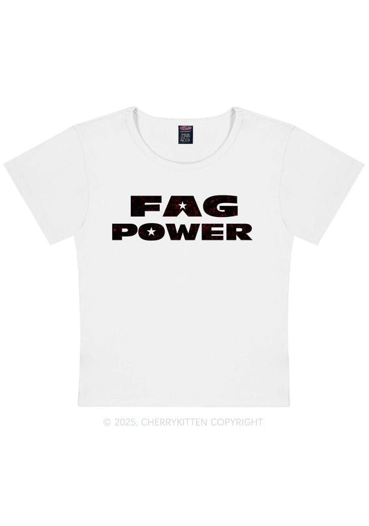 Fag Power Pride Y2K Baby Tee Cherrykitten