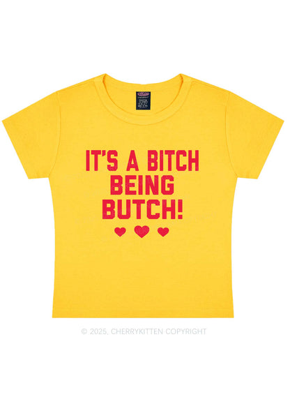 Bxxch Being Butch Y2K Baby Tee Cherrykitten