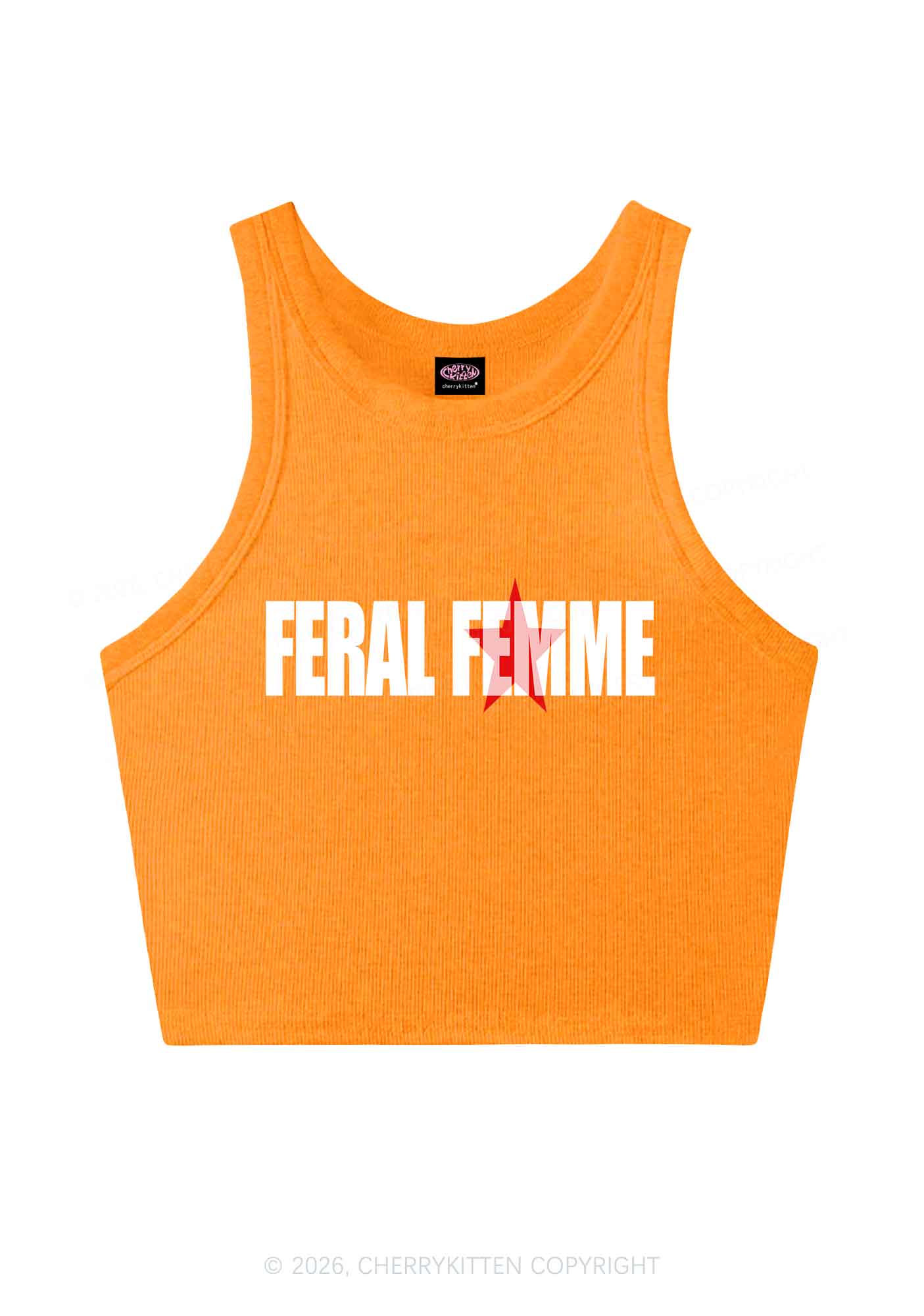 Feral Femme Pride Y2K Crop Tank Top Cherrykitten