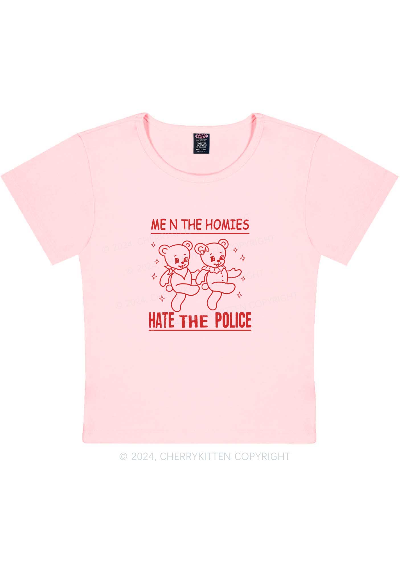 Hate The Police Y2K Baby Tee Cherrykitten