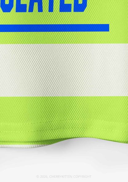 Overstimulated Green Stripes Y2K Crop Sport Jersey Shirts Cherrykitten