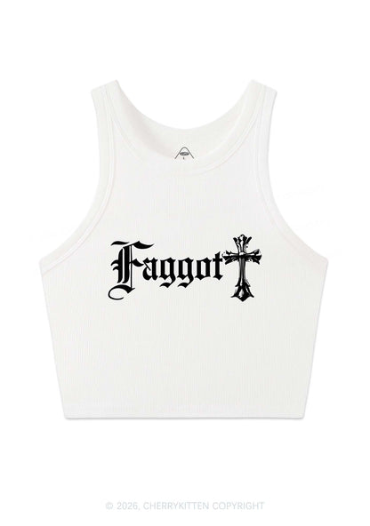 Goth Faggot Pride Y2K Crop Tank Top Cherrykitten
