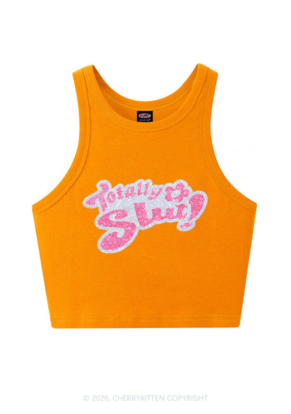 Glitter Totally Slxt Y2K Crop Tank Top Cherrykitten