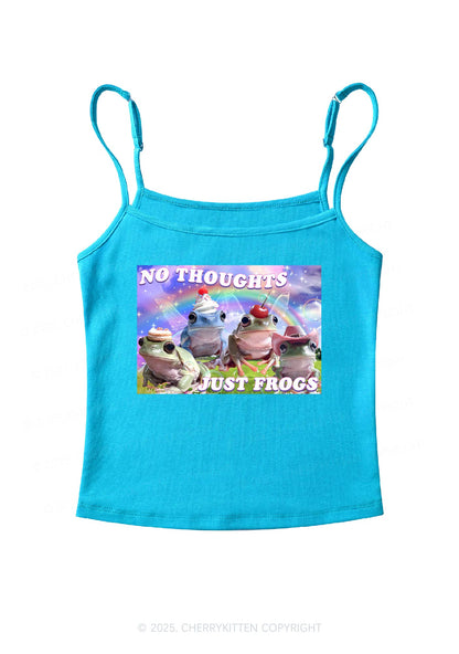 No Thoughts Just Frogs Y2K Spaghetti Strap Cami Cherrykitten