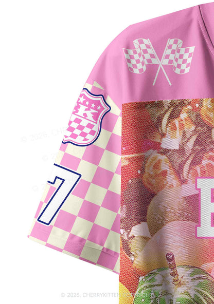 Pink Fruity Pride Y2K Crop Sport Jersey Shirts Cherrykitten