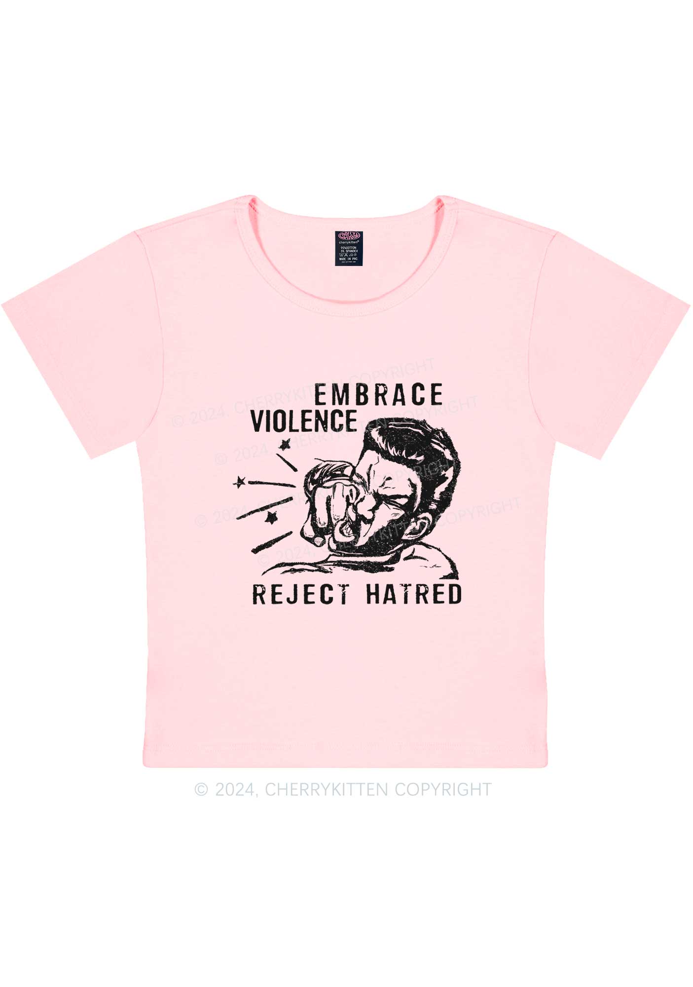 Embrace Violence Y2K Baby Tee Cherrykitten