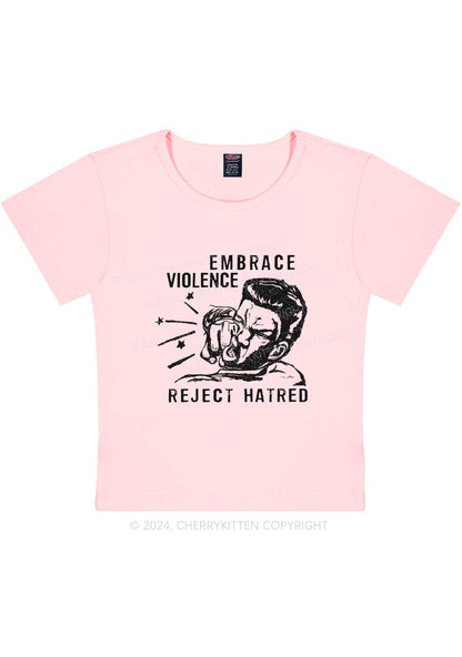 Embrace Violence Y2K Baby Tee Cherrykitten