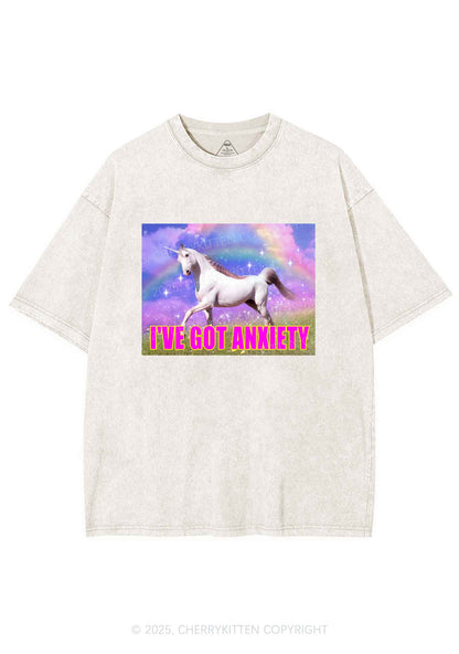 I've Got Anxiety Y2K Shirts Washed Tee Cherrykitten