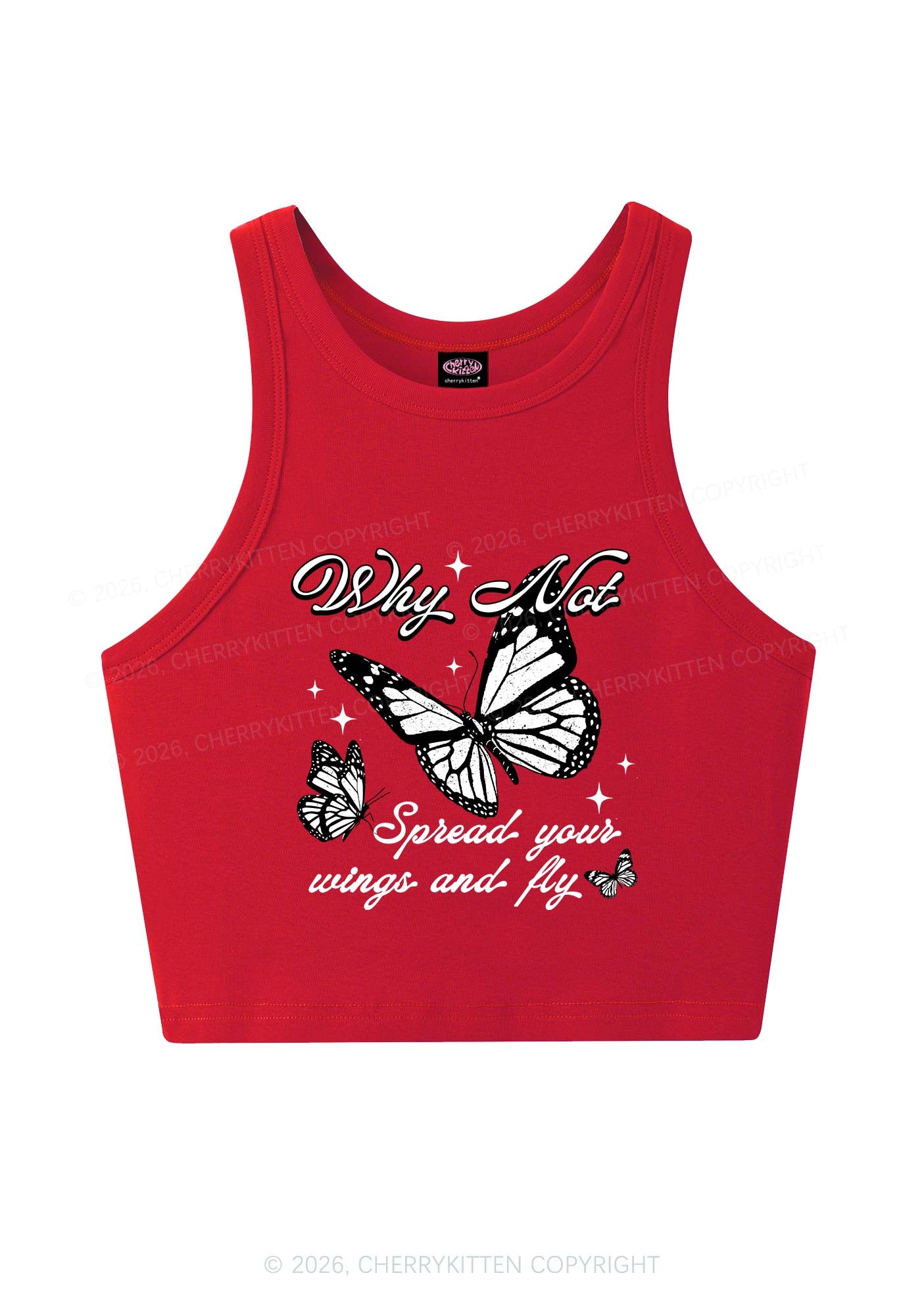 Spread Your Wings And Fly Y2K Crop Tank Top Cherrykitten