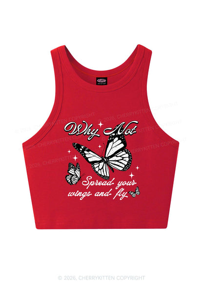 Spread Your Wings And Fly Y2K Crop Tank Top Cherrykitten