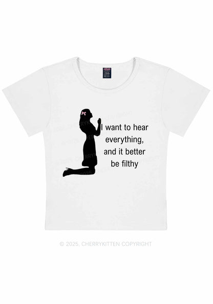 I Want To Hear Everything Y2K Baby Tee Cherrykitten