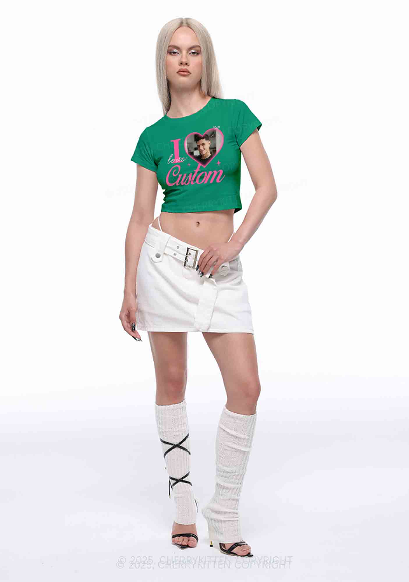 I Love Custom Y2K Valentine's Day Baby Tee Cherrykitten