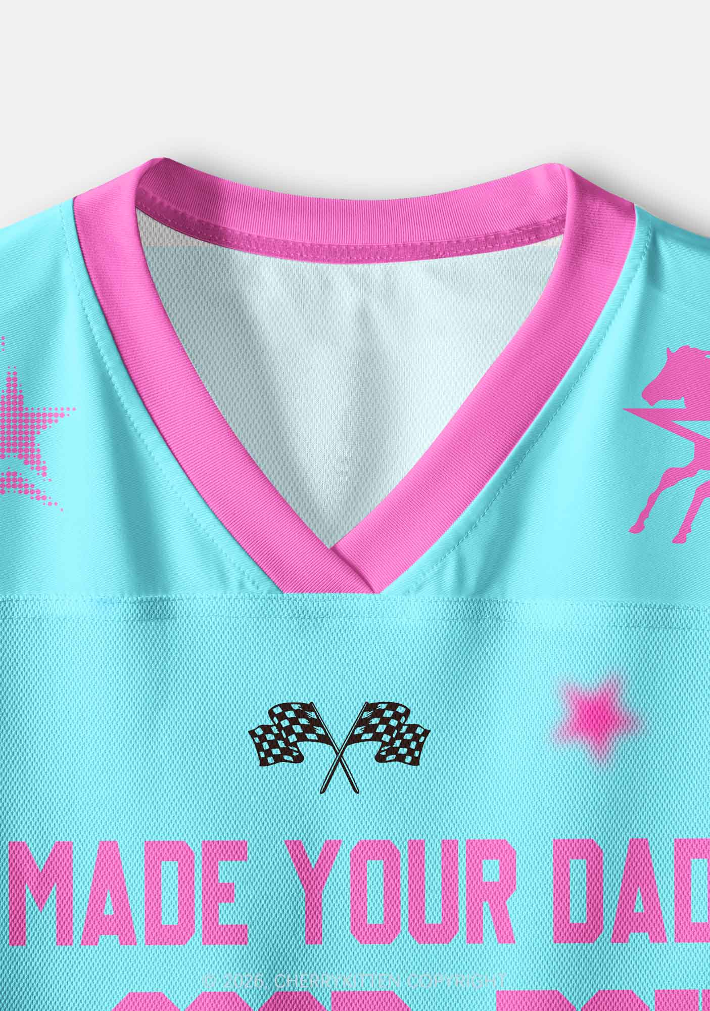 Made Your Dad A Good Boy Y2K Crop Sport Jersey Shirts Cherrykitten