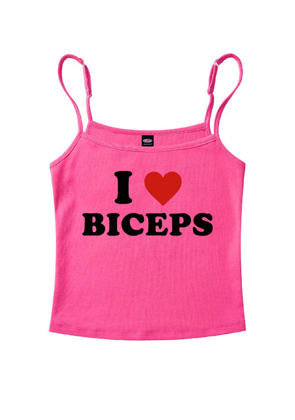 I Love Biceps Y2K Spaghetti Strap Cami Cherrykitten