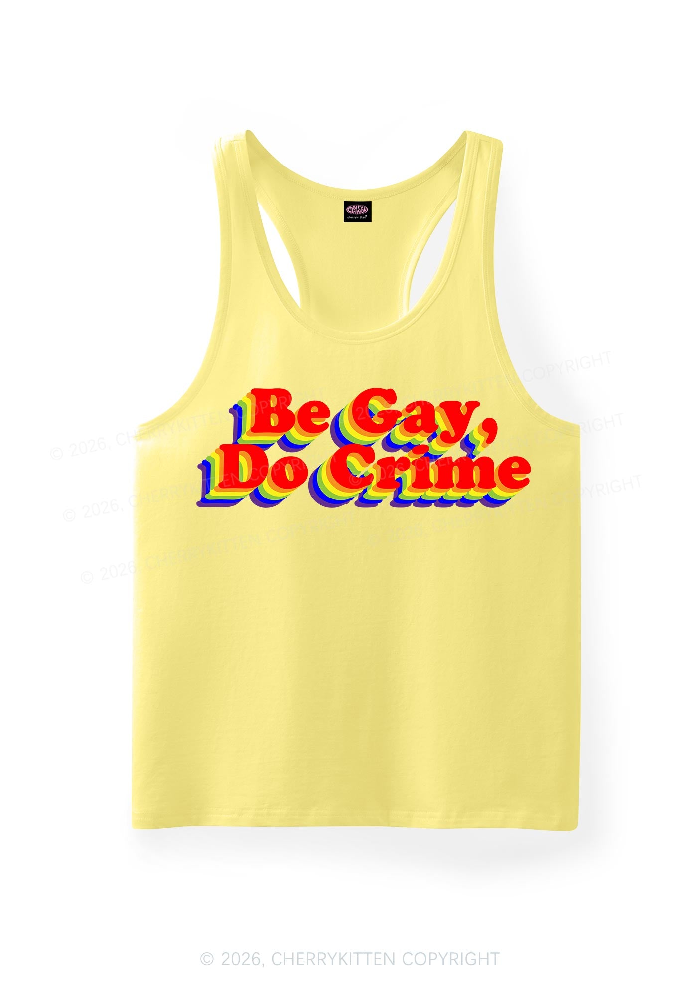 Be Gay Do Crime Pride Y2K Men Racerback Tank Top Cherrykitten