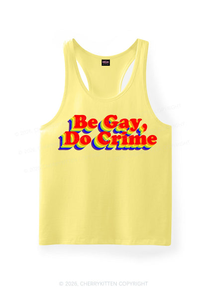 Be Gay Do Crime Pride Y2K Men Racerback Tank Top Cherrykitten