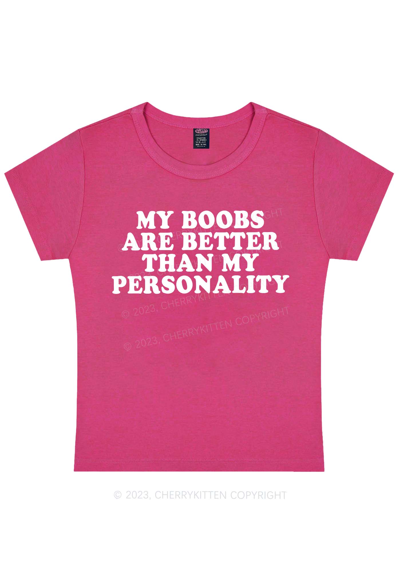 Bxxbs Better Than Personality Y2K Baby Tee Cherrykitten