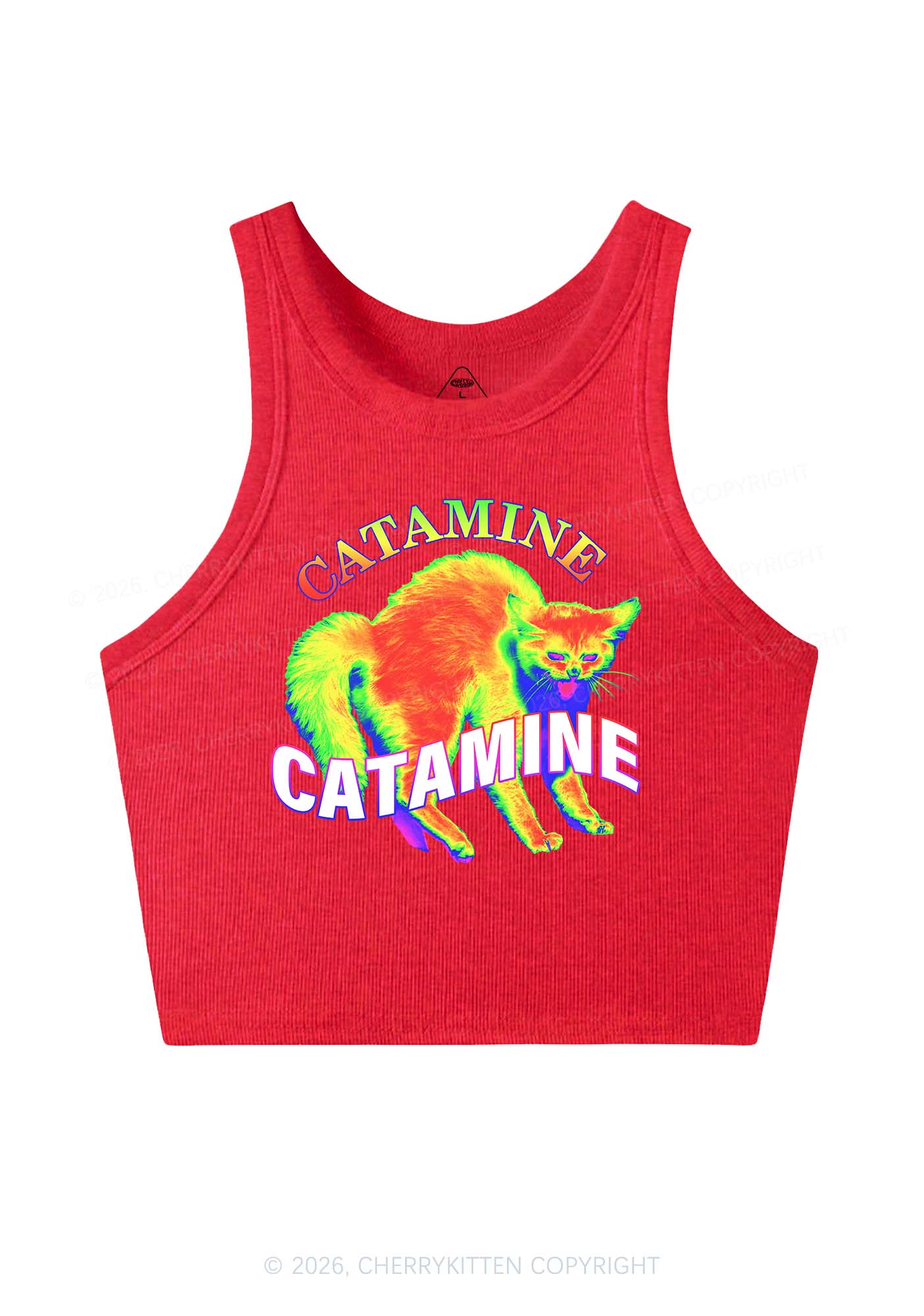 Thermal Cat Y2K Crop Tank Top Cherrykitten