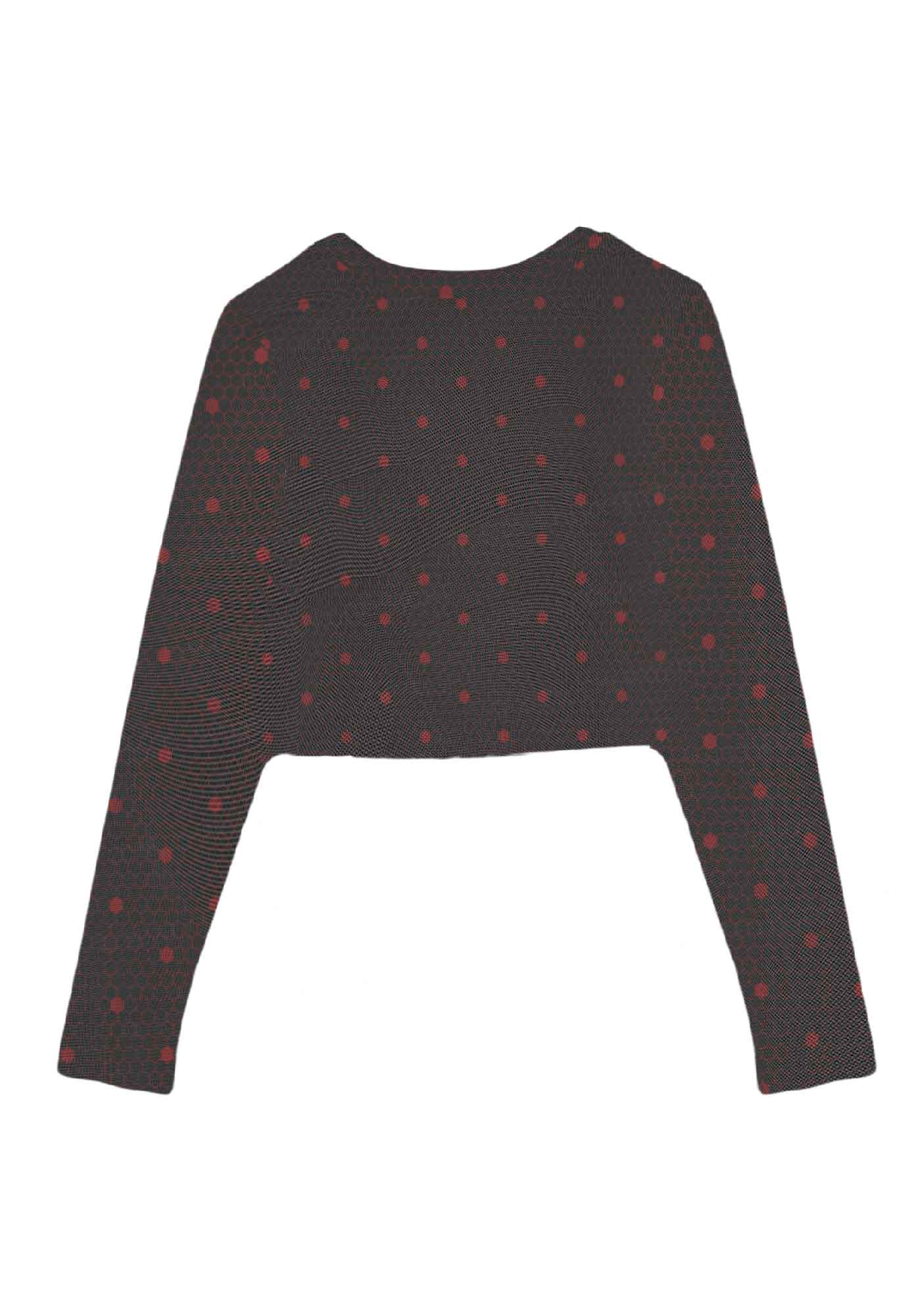 Bow Ties Y2K Mesh Long Sleeve Crop Top Cherrykitten