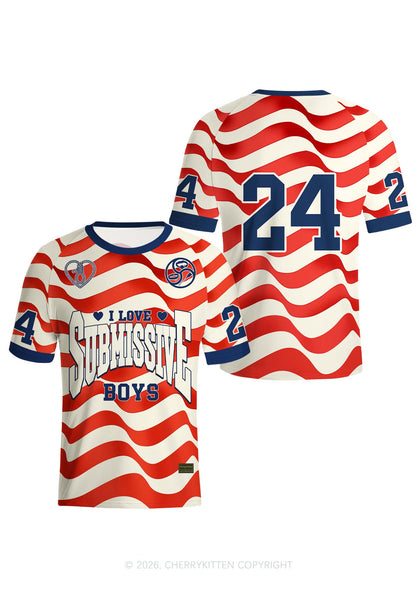 I Love S Boys Y2K Football Jersey Shirts Cherrykitten