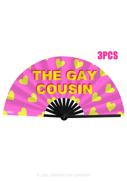 The Gay Cousin Pride Y2K Rave Hand Fan Cherrykitten