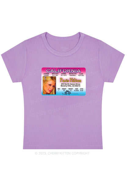 California ID Card Y2K Baby Tee Cherrykitten